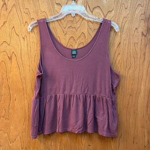 Wild Fable Purple Peplum Ribbed Tank Top Large